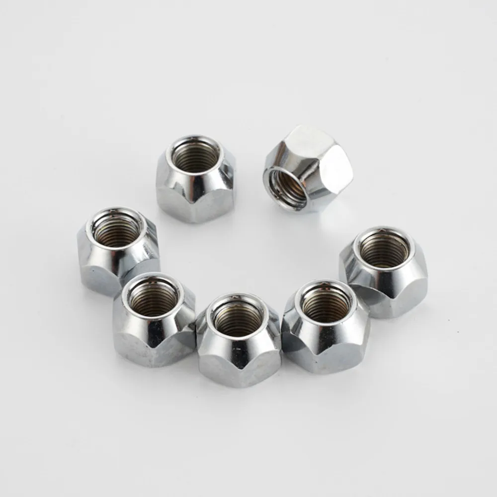 Key 21mm ,Height 16mm Lug Nuts 8 pcs , M12*1.5 ，M12*1.25， M14*1.5 ，1/2-20，Wheel Trailer Lugs Tire Acorn Nut Silver Lug Nuts Open