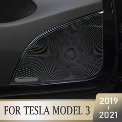 Per Tesla Model 3 2019-2021 Cover Trim Pad Frame adesivo in acciaio inossidabile Decor Car Door Speaker Panel accessori interni