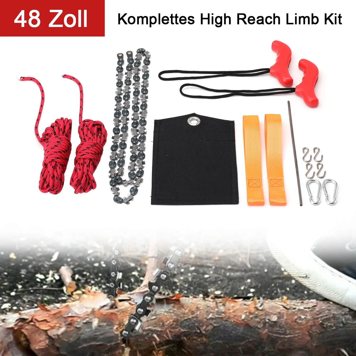 Tragbare Zugsäge 48 Zoll Handgeführte Drahtsäge Outdoor Survival Handkettensäge Multifunktions-Taschenkettensäge – Detail 14