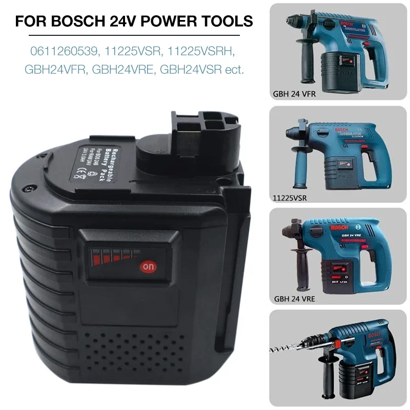 BAT020 BAT019 24V 3500mAh Ni-MH dobíjecí baterie pro elektrické nářadí Bosch BAT021 2607335215 GBH24VSR GBH24VFR 11225VSR - náhled 6