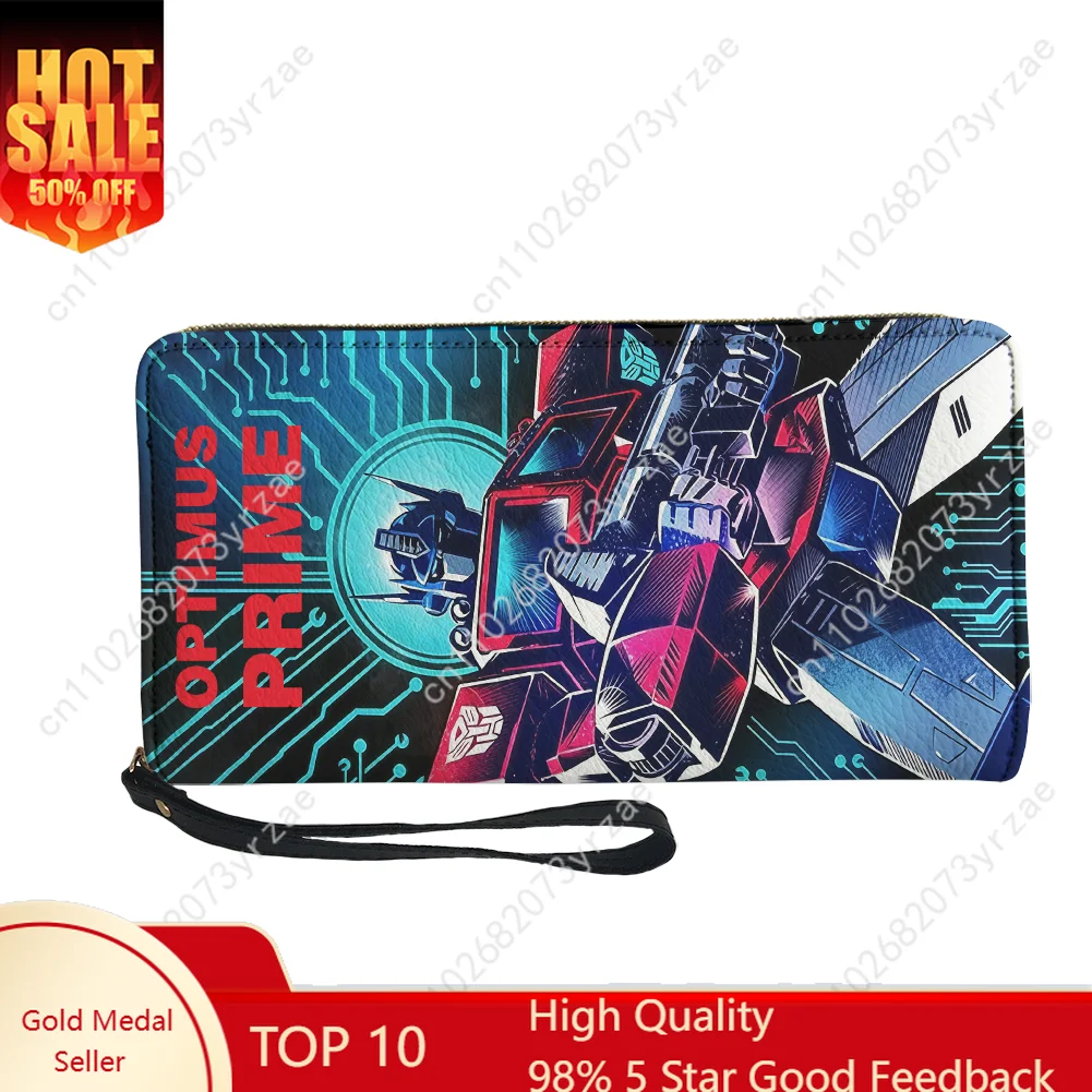 

Optimus Prime Wallet Mens Womens Teenagers Long Zipper Wallet Double Print Commuter Personalized Photo Customize Purses