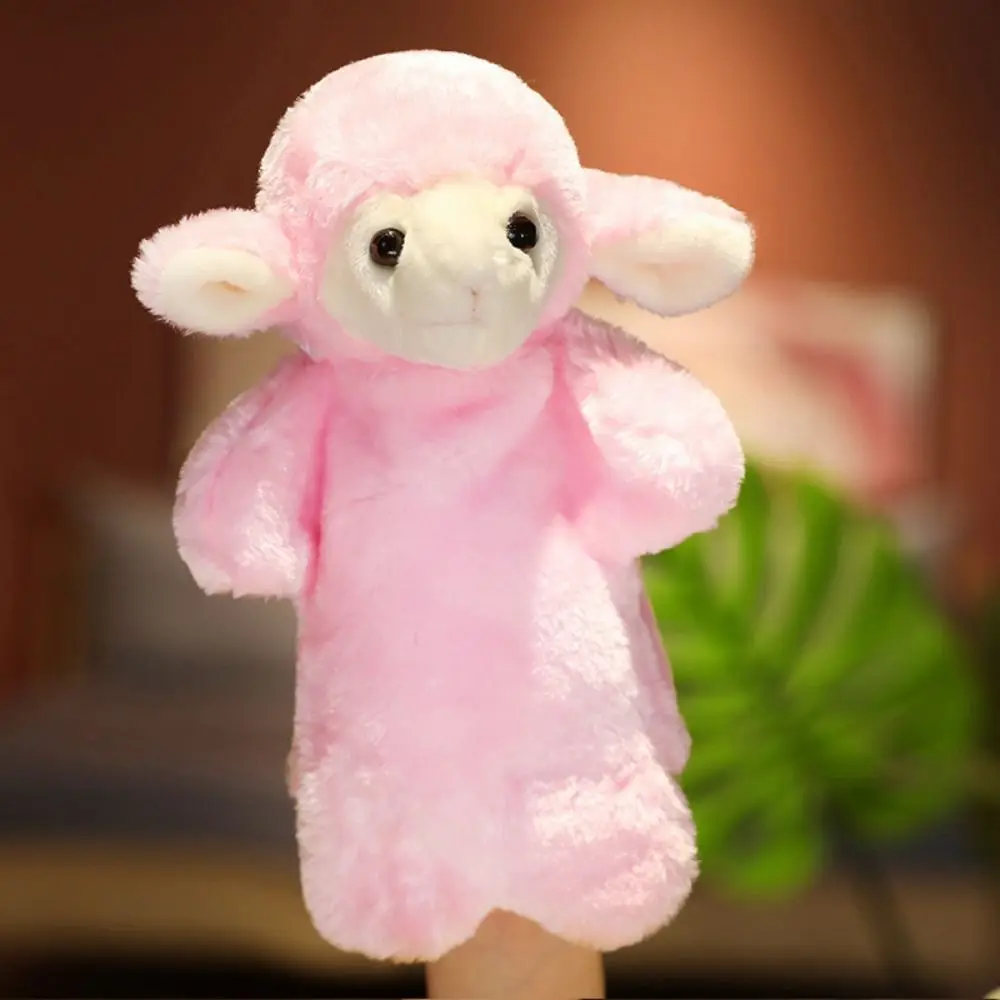 Marionnette à main en forme d'animal mouton, poupées en peluche, animaux en peluche, marionnettes pour enfants, loup, dessin animé doux, jouets en peluche, cadeau pour enfants