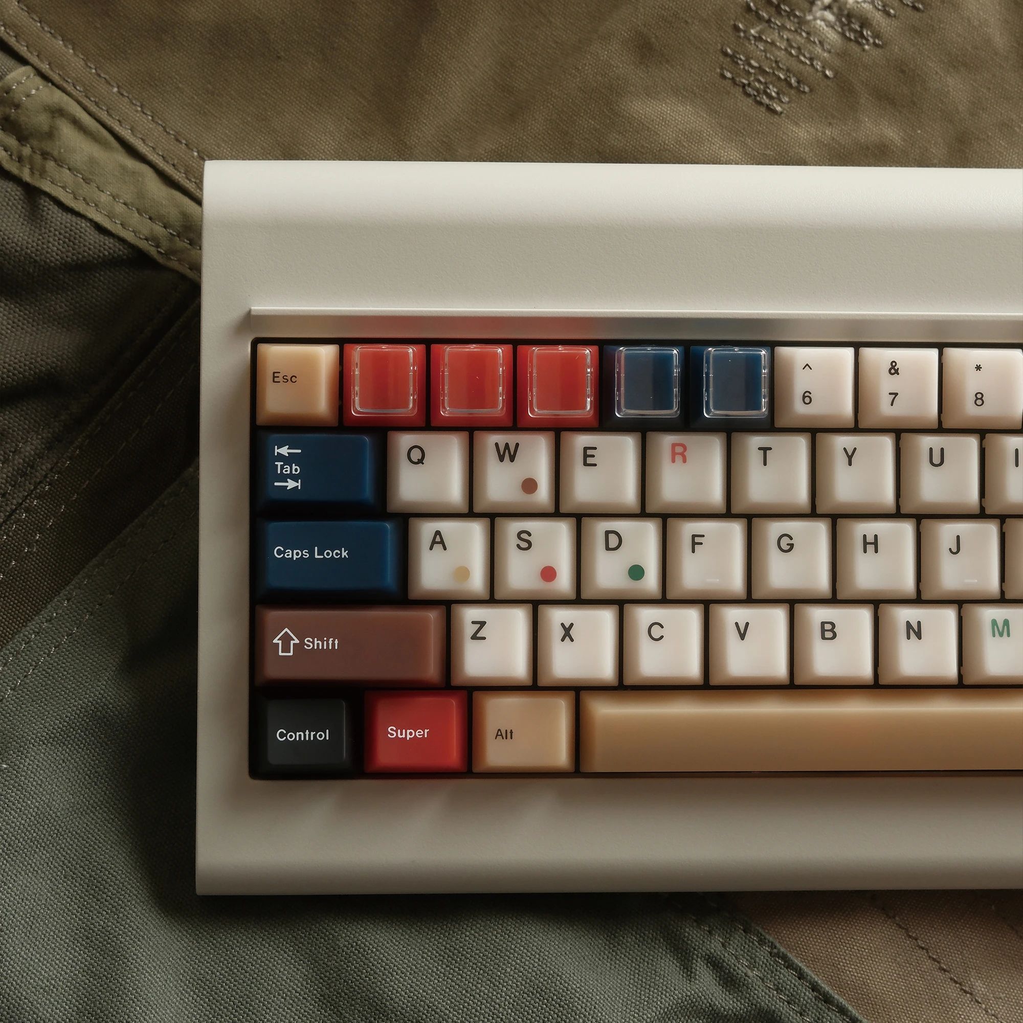 Retro Mixed Light Keycap Set Cherry Profile 187 toetsen PC-materiaal Nefriet Mist Transparante Keycaps Alice Layout Toetsenborddoppen
