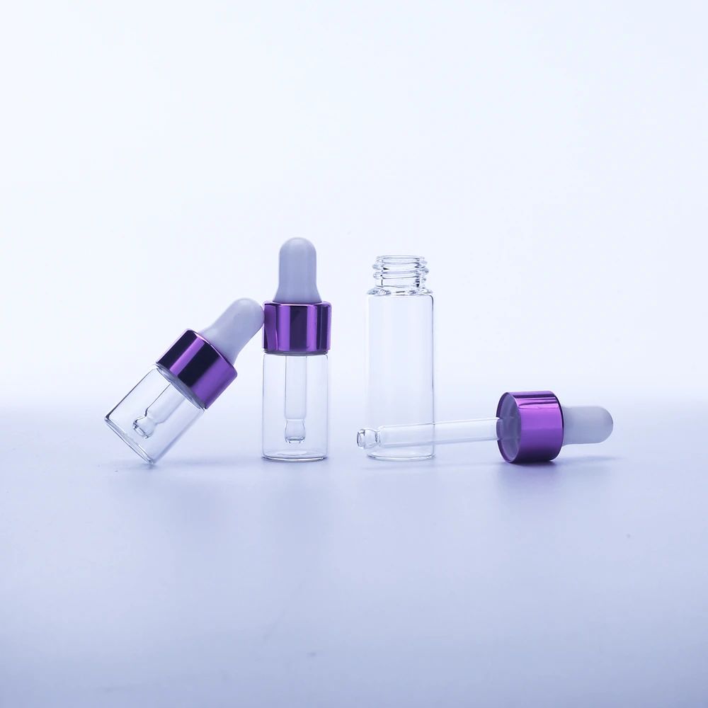 

100pcs 1ml 2ml 3ml 5ml Empty Esstenial Container Bottle Glass Makeup Portable Aromatherapy Oil With Glass Dropper Garrafa