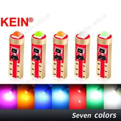 KEIN 8PCS T5 Led Bulb W3W No Polarity Car Dashboard Instrument Light 3030 Indicator Map Plate Panel Auto Signal Lamp 12V 6000K