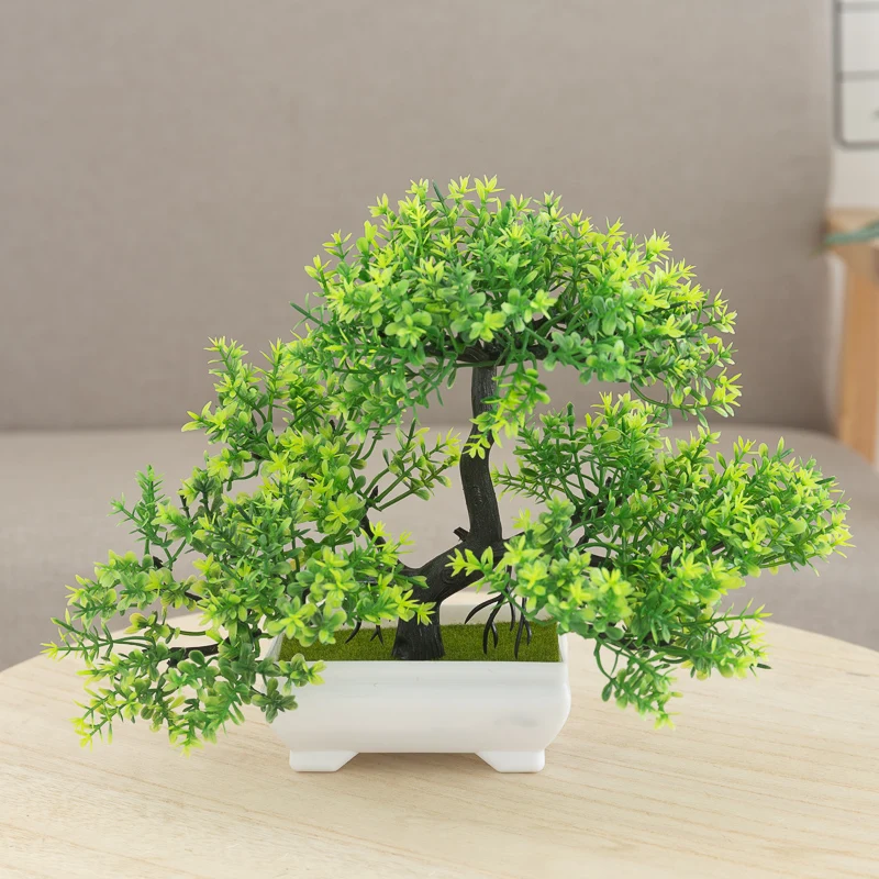 Artificial Plants Small Bonsai Tree Pot Fake Flowers Potted Ornaments For Vase Home Room Table Wedding Decoration Garden Decor