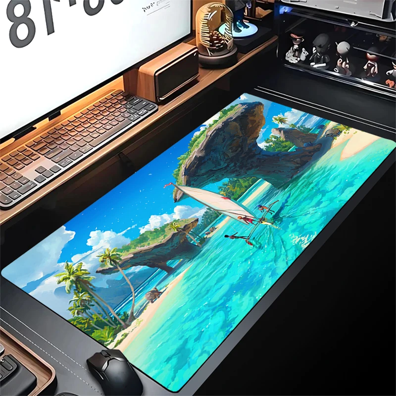 

Large Mouse Pad Gamer Blue Island Mousepad HD Print Gaming Mouse Mat XXL Laptop Desk Mat 90x40cm Keyboard Pad Office Table Mats