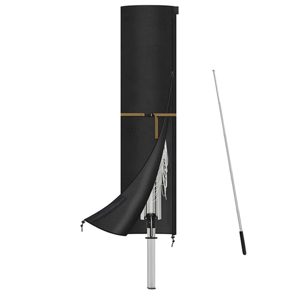 Outdoor Umbrella Cover Garden Parasol Dustproof Waterproof Protective Cover with Adjustable Drawstrings and Secure Buckles
