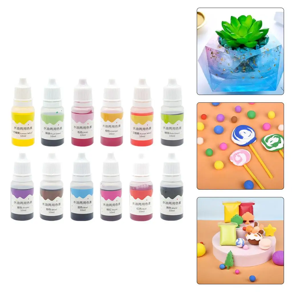 12 Bottle Food Coloring Pigments Soap Dye Handmade Cookie Baking Cake Soap Pastry Decor Resin Crafts Supplies