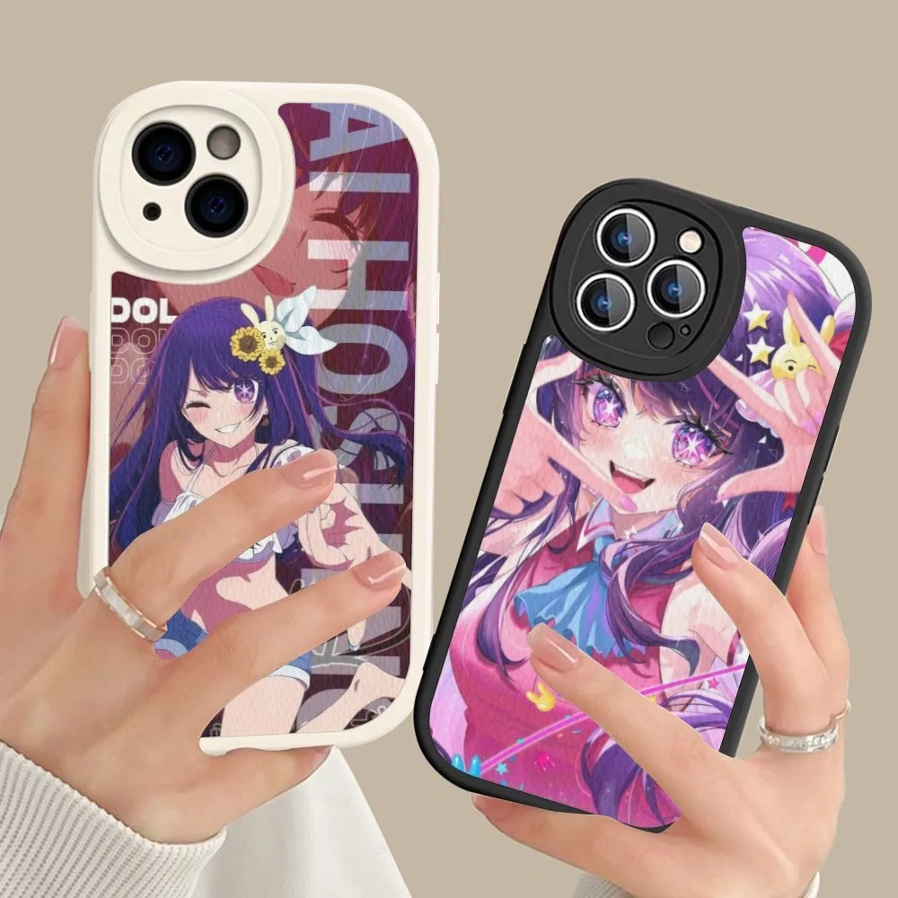 Anime Oshi No Ko Hoshino Phone Case Hard Leather For IPhone 16 15 14 13 12 Mini 11 14 Pro Max Xs X Xr 7 8 Plus Fundas