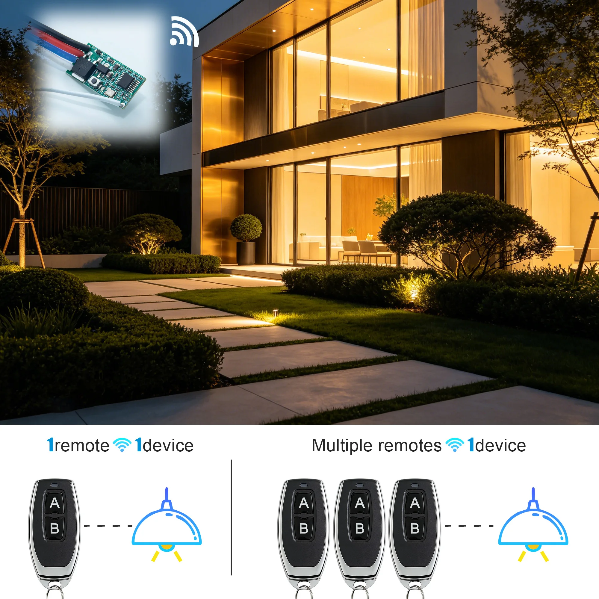 433MHz RF Wireless Remote Control Switch Receiver Module DC 5V 12V 24V Mini Relay Module For LED Light Strip Home Automation DIY