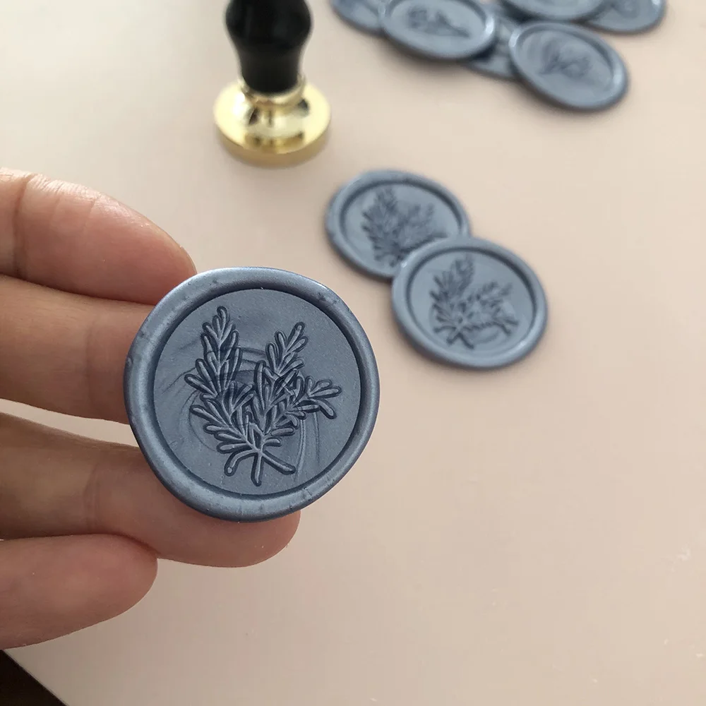 20-100pcs dusty blue Self Adhesive Wax Seal Stickers Wedding Invitation Envelope sealing Botanical Stickers