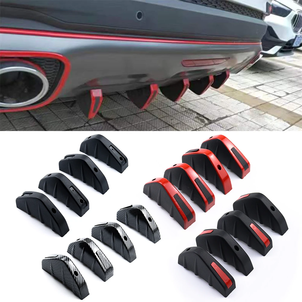 

4PCS Universal Triangle Rear Spoiler Carbon Fibre Texture Chassis Spoiler ABS Rear Lip Small Bumper Rear Spoiler Decoration