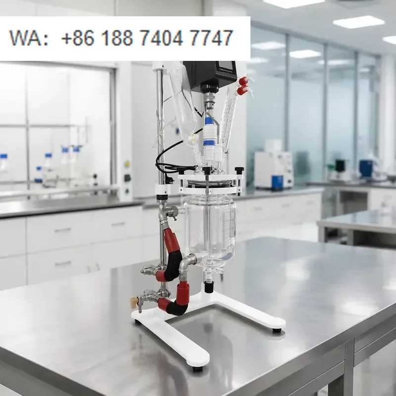 for LABOAO High Precision Touch Screen Small Glass Jacketed Vessel Adjustable Stirring Speed Low Noise Motor