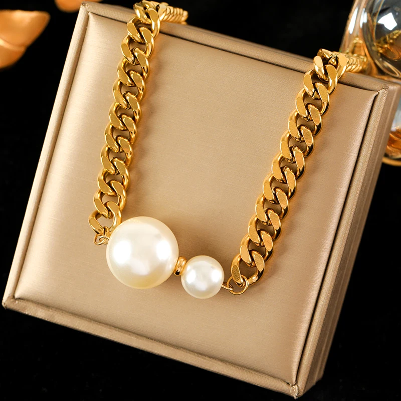 EILIECK 316L Edelstahl Gold Silber Farbe Dicke Kette Halskette Für Frauen Mode Kubanischen Hals Kette Wasserdicht Schmuck Geschenk