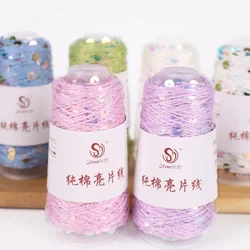 3mm+6mm size sequin thread, pure cotton sequin, hand woven DIY yarn, cotton thread ball, special price