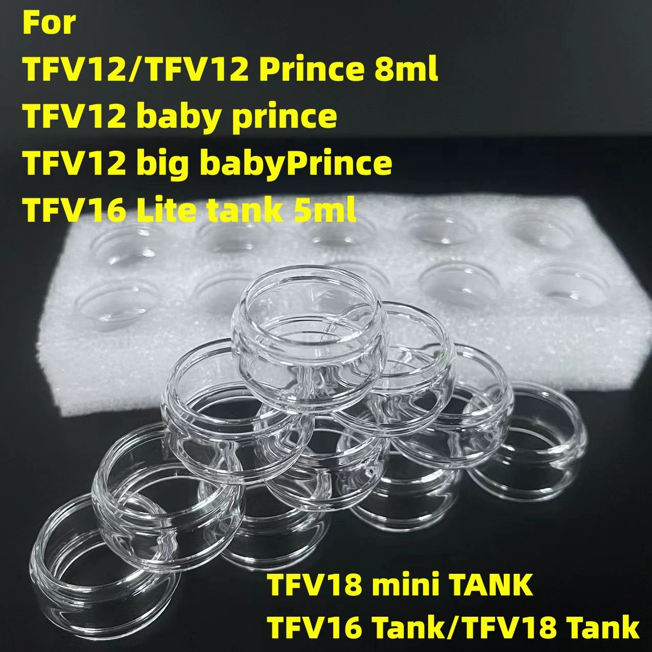 10PCS Bubble Replacement Fat Glass Tube For TFV12 Prince TFV12 Big Baby Prince TFV16 TFV16 Lite TFV18 Mini Glass Tank Furniture