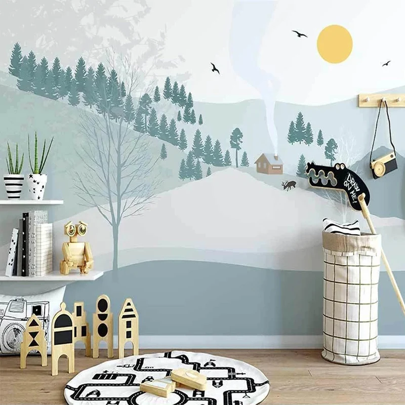 

Custom Photo Wallpaper 3D Cartoon Forest House Mural Children's Room Background Wall Painting Papel De Parede Mural