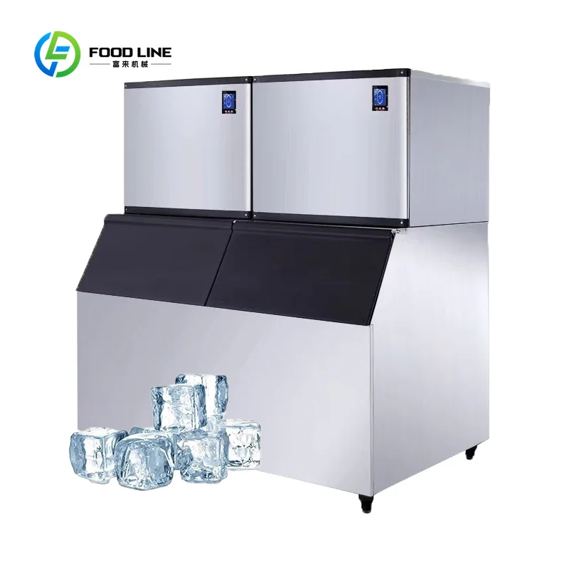 Customized Commercial Ice Cube Maker Machine for Business Use Snowflake and Snow Ice Shapes Water Cooling 1000kg Capacity
