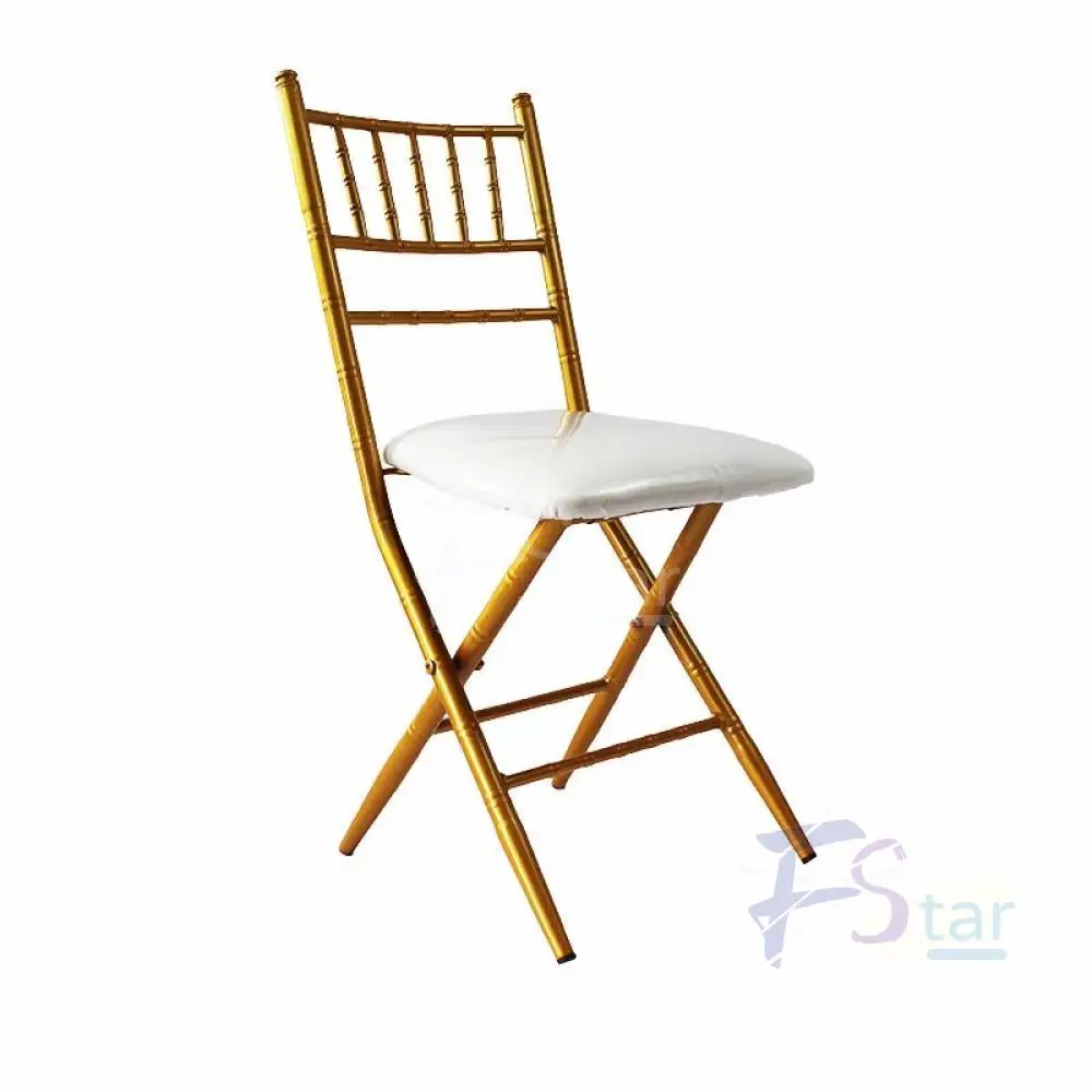 Factory Direct Sales Gold Bar High Stool Metal Stackable Event Tiffany Chiavari Wedding Chair