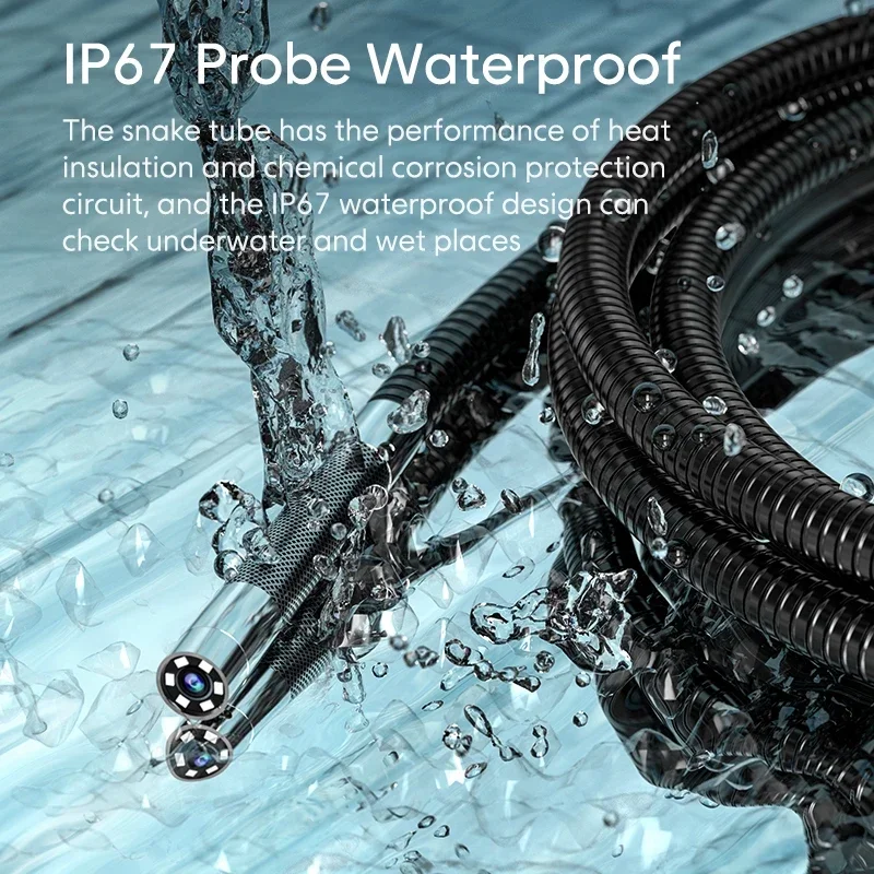 Tela ips de 5 polegadas 1080p com luz profissional industrial endoscópica micro mini portátil hd boroscópio câmera endoscópica para carros