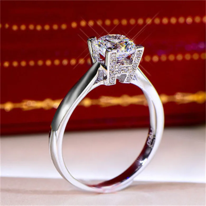 9999 gold micro-set open horn one-carat adjustable stud diamond fashion ring