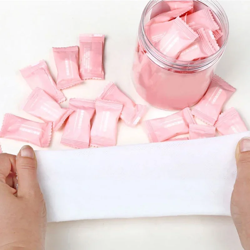 10-100pcs Compressed Towel Travel Outdoor Cotton Non-woven Towel Disposable Face Towel Tablet Cloth Wipes Tissue Makeup Cleaning image 2