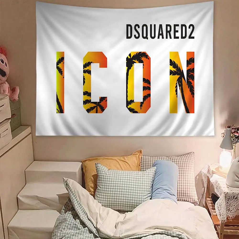 Design D-d-dsquared2S Anime Tapestry Hippie Flower Wall Carpets Dorm Decor Cheap Hippie Wall Hanging
