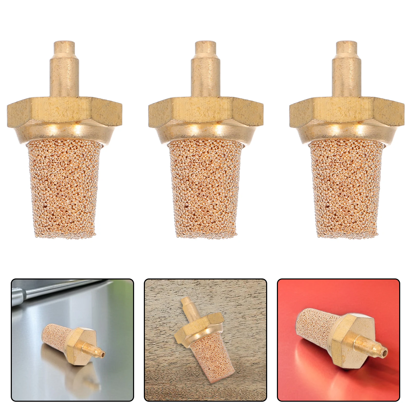 

5 Pcs Stage Machine Accessories Fog for Oil Golden Copper Brass Air Exhaust Muffler Fitting