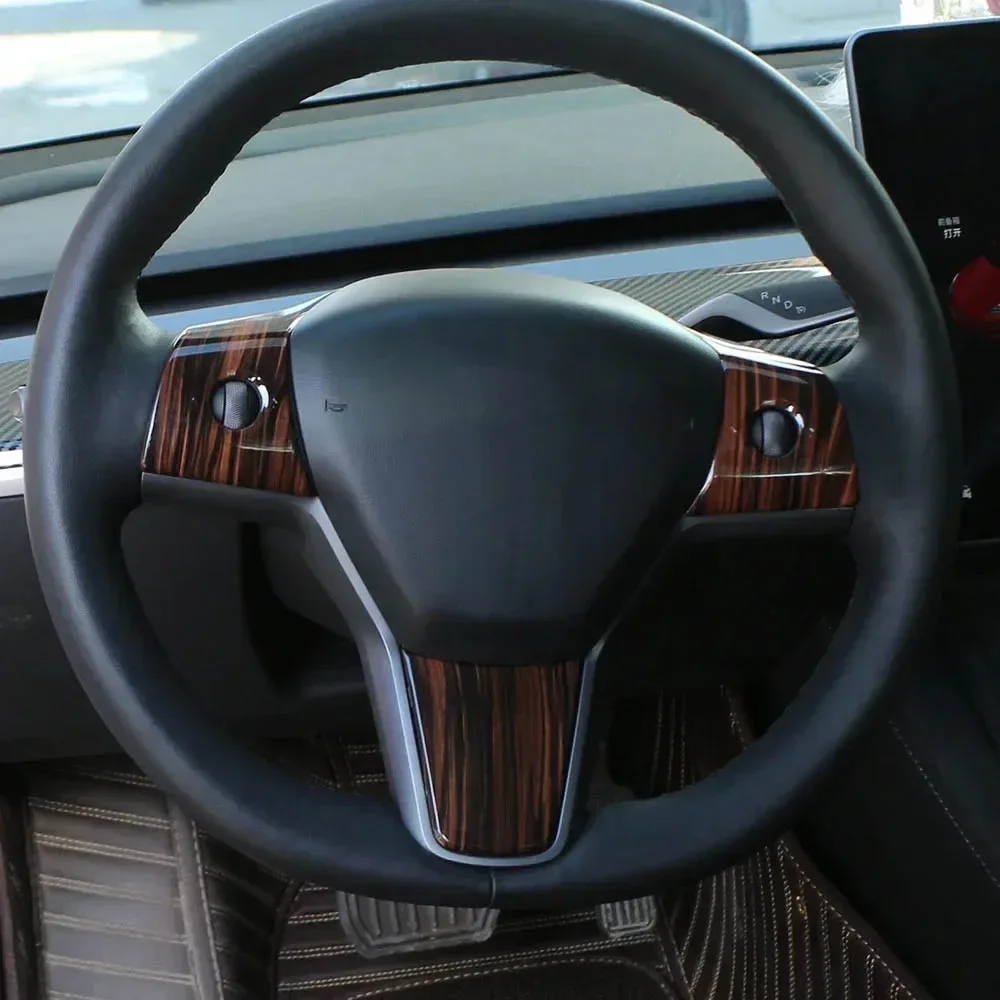

For Tesla Model 3 2016-2023 Model Y 2019-2023 Car Steering Wheel Panel Decoration Cover Sticker trim Car Accessoires