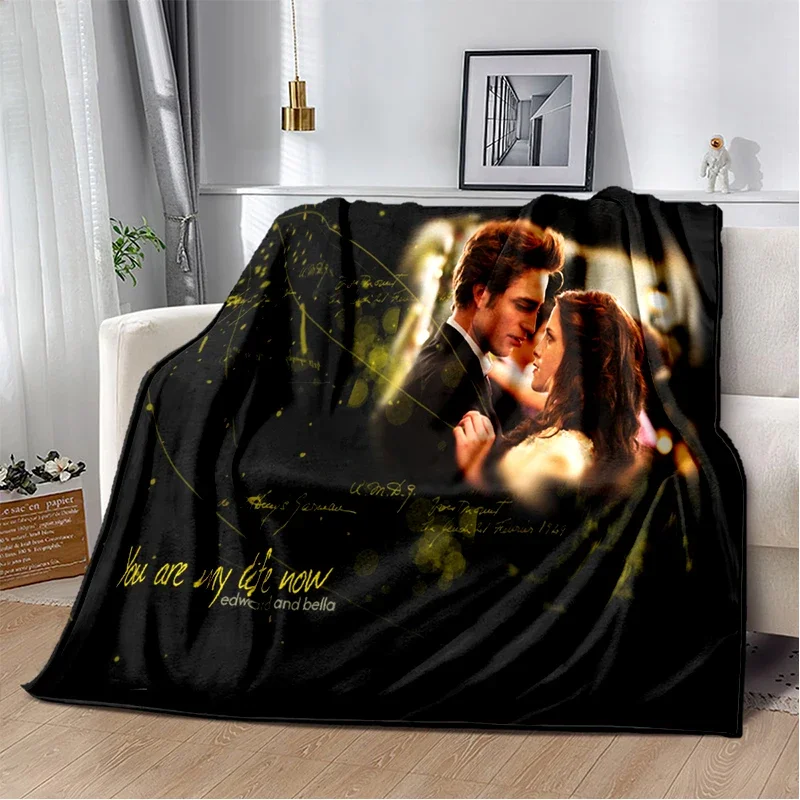 Twilight Movie Printed Blanket Vampire Love Story Flannel Throw Blanket Werewolf Soft Lightweight Warm Blanket Bed Sofa Cover