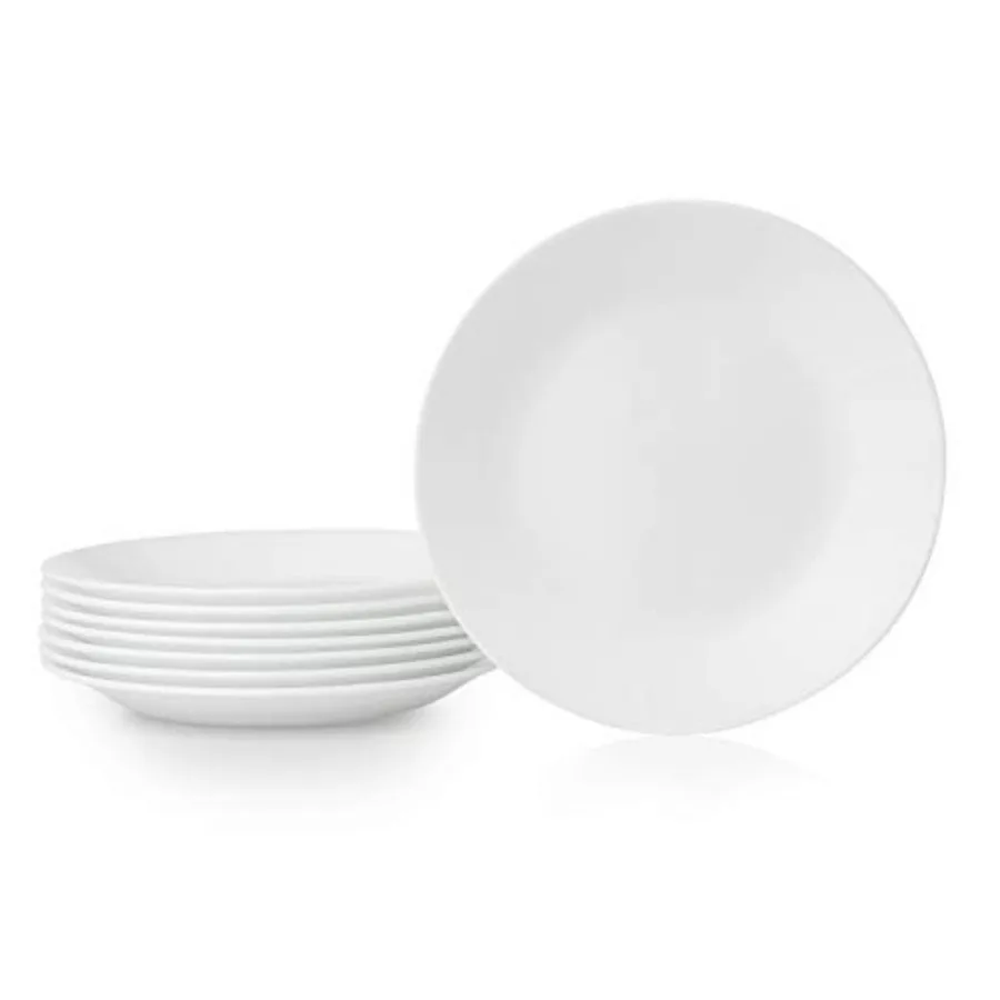 

Vitrelle 8-Piece 6.75" Salad Appetizer Plates Set, Triple Layer Glass and Chip Resistant, Lightweight Round 6-3/4-inch Plates,