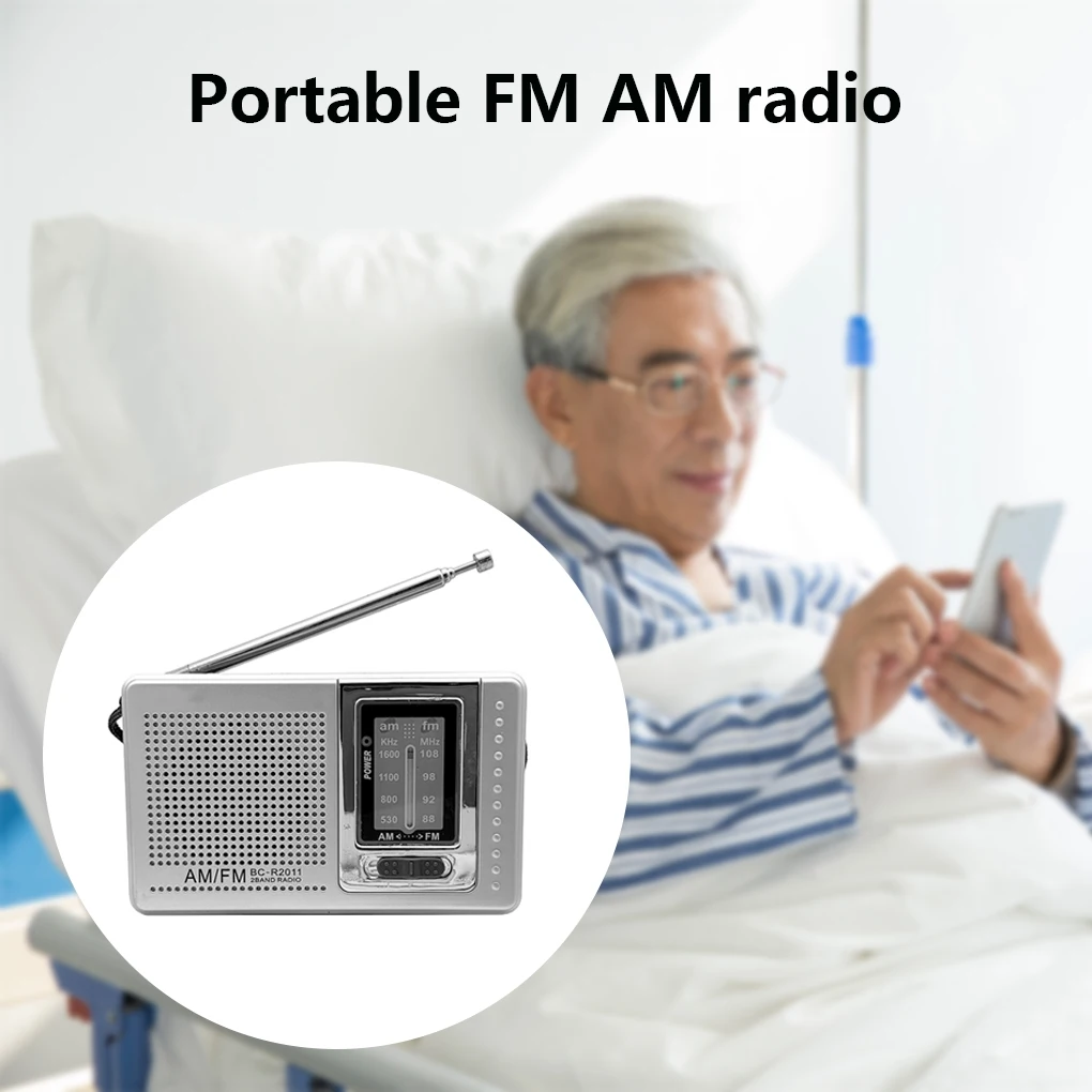 ضبط يدوي جهاز استقبال لاسلكي صغير ، التخييم في الهواء الطلق ، النطاق المزدوج ، محمول باليد ، مكبر صوت يعمل بالبطارية ، مشغل موسيقى