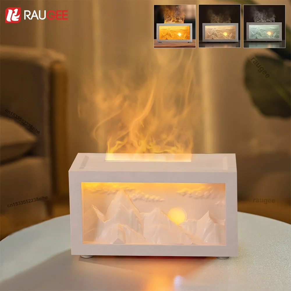 

Air Aroma Humidifier Diffuser Essential Oils Humidifiers Mini Flame Automatic Fragrance Diffuser Home Humidifier With LED Light