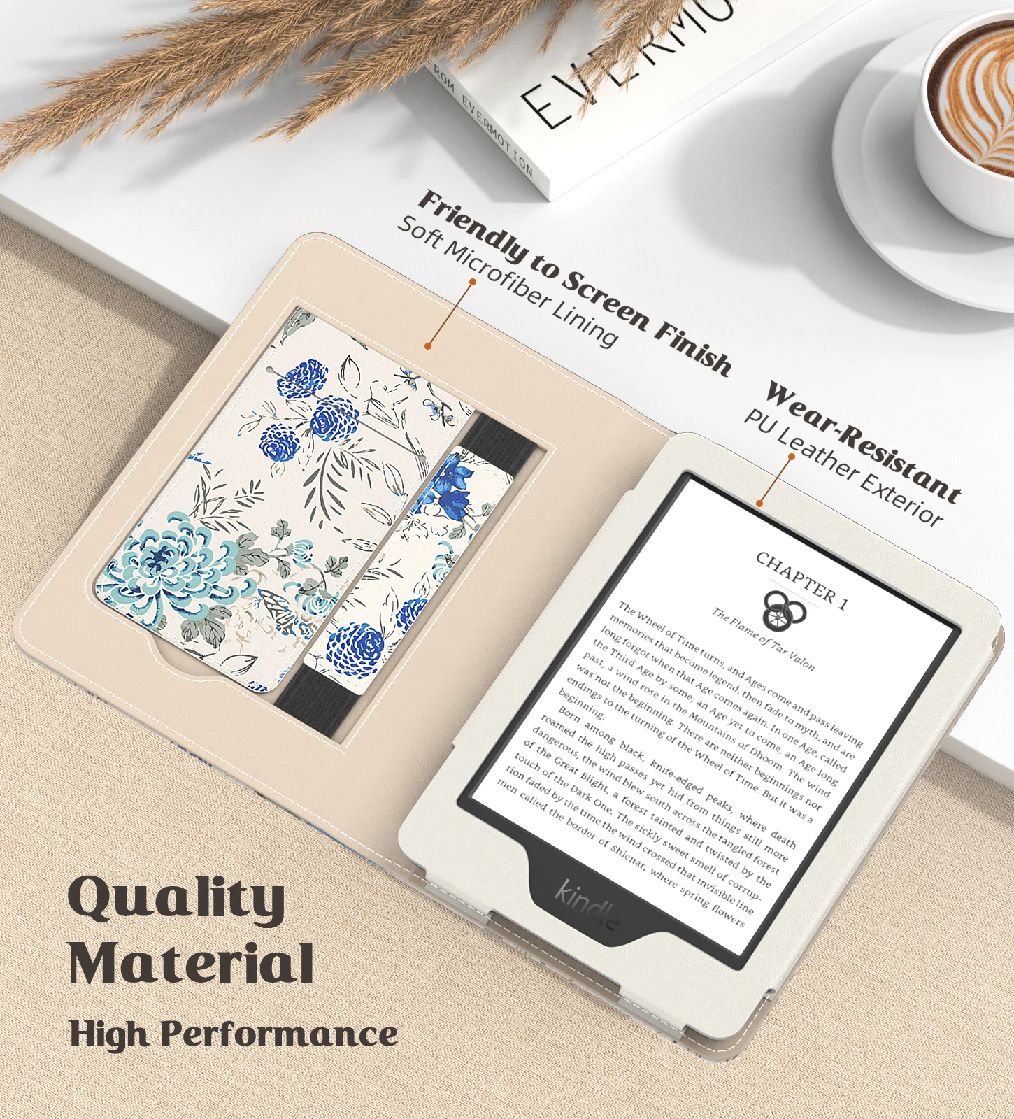 Coque fine en PU pour Kindle Paperwhite, 6.8 \