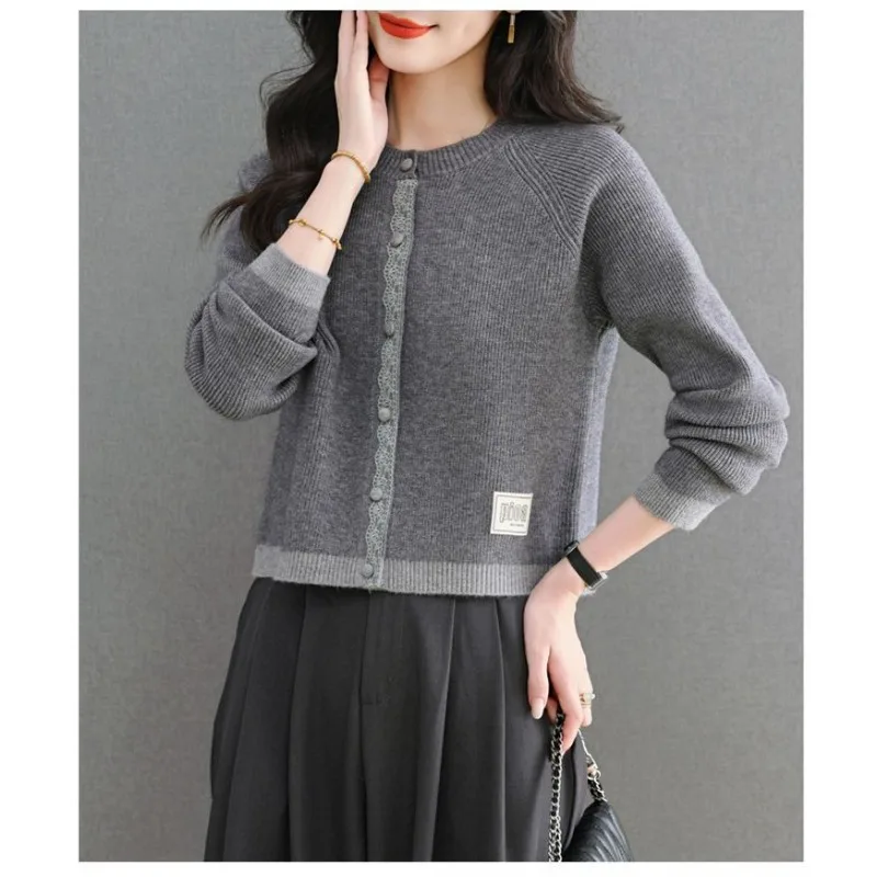 الخريف والشتاء سترة محبوكة زر بلون تنوعا النمط الأجنبي سترة سترة #5