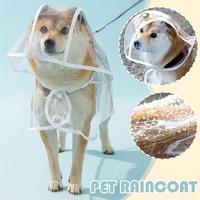 Pet Dog Puppy Transparent Rainwear Raincoat Waterproof Pet Hooded Rain Jacket For Small Medium Dogs Cats Soft PVC Rain Poncho