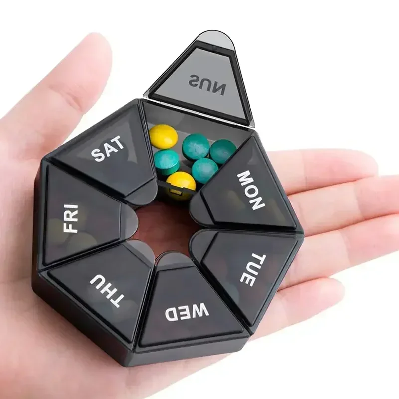 7 Grids Portable Weekly Pill Box Storage Case Pill Case Container Mini Medicine Organizer Tablet Dispenser Splitters