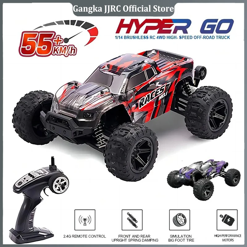 

HXRC 8609 8610 1:14 55KM/H 4WD RC Car With LED Remote Control Cars High Speed Drift Monster Truck for Kids vs Wltoys 144001 Toys