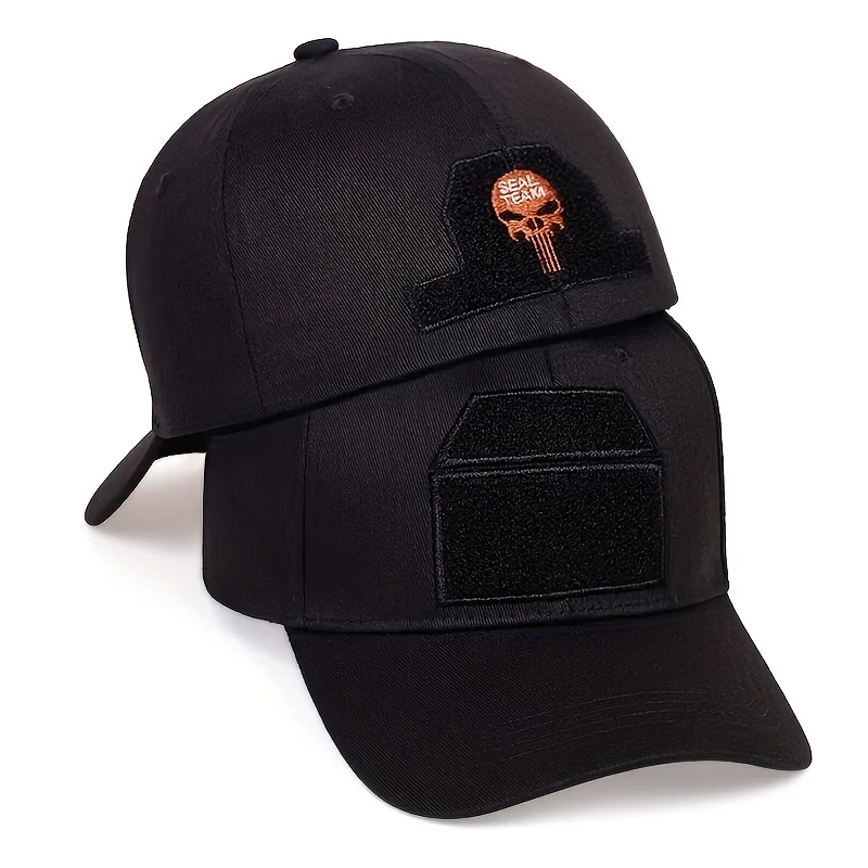 Unisex Skull SEALTEAM Letter Embroidered Baseball Caps Spring and Autumn Outdoor Sports Casual Hats Sunscreen Hat