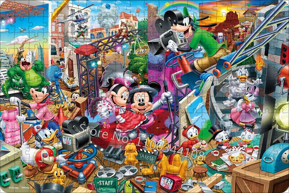 Disney Mickey and Minne Jigsaw Puzzle Disneyland Cartoon 35/300/500/1000 Pieces Puzzles Children's Intellectual Educational Toys