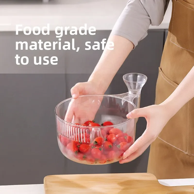 New Snail Design Drain Basket Clear Transparent Fruit Washing Colander Multifunctional Sink Filter Organizer For Household Use