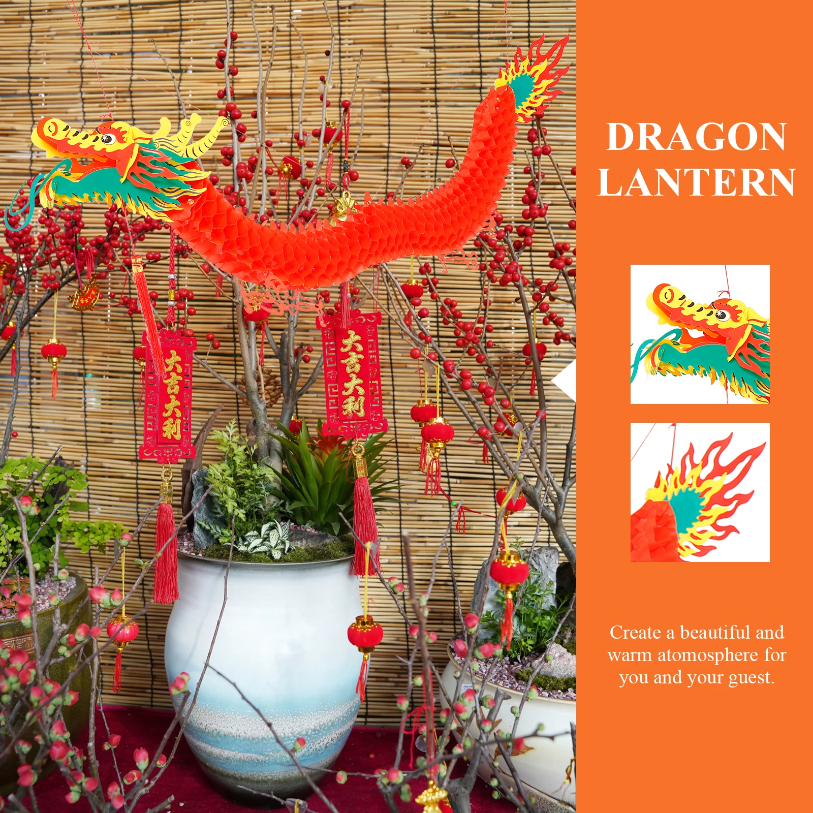 

Laterne Drachenfigur Dragon Decor Neujahr Orientalische Windlichter Laternen Bastelset Chinese New Year Decoration Lanterns