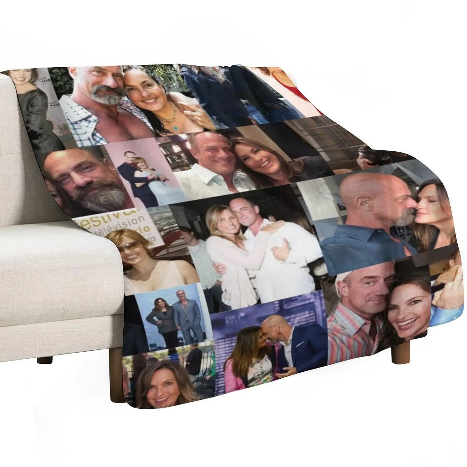Chris Meloni and Mariska Hargitay Throw Blanket blankets ands Vintage For Decorative Sofa Shaggy Luxury Designer Custom Blankets