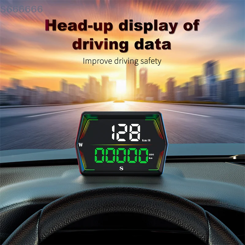 

G21 HUD GPS Car Digital Speedometer Head-Up Display Big Font Compass Time Overspeed Alarm For All Car Customized