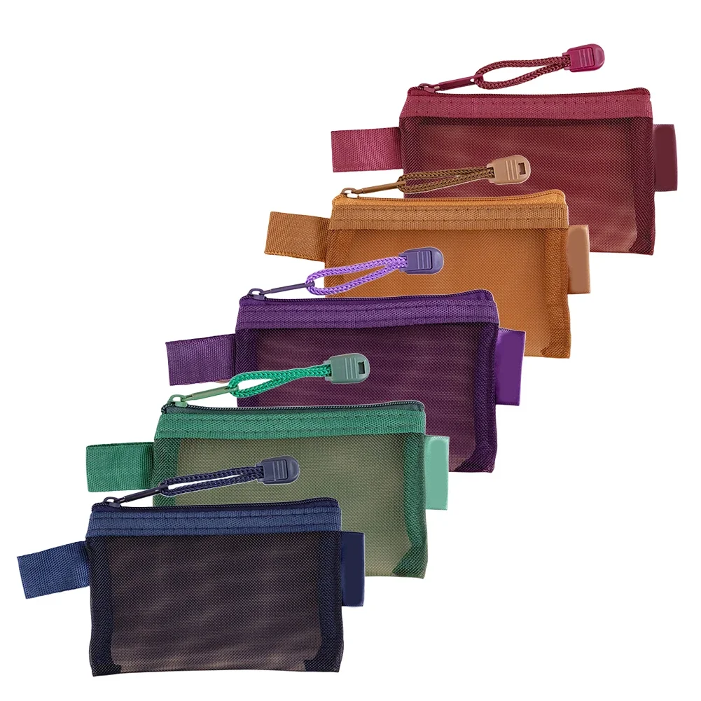 Small Nylon Mesh Cosmetic Bags Outdoor Travel Makeup Bag Lipstick Key Earphone Organizer Holder Cards Pouch Case Storage