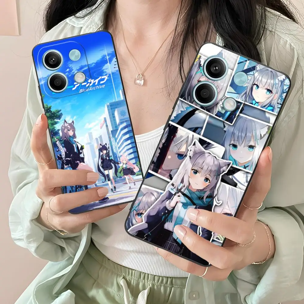 الأزرق الأرشيف شيروكو قضية الهاتف الخليوي ل Xiaomi Redmi ملاحظة 14 13 12 11 S برو زائد 4G 5G اللون الطباعة غطاء الهواتف المحمولة جميلة #2