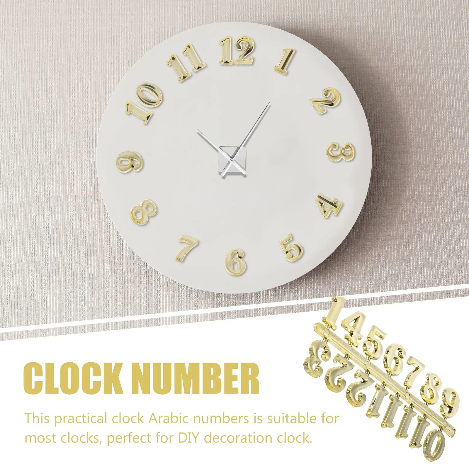 5 Set Wall Clock Digital Sign DIY Decor Clock Arabic Number Clock Dial Replacement Part Plastic Clock Number Home Decor Supply