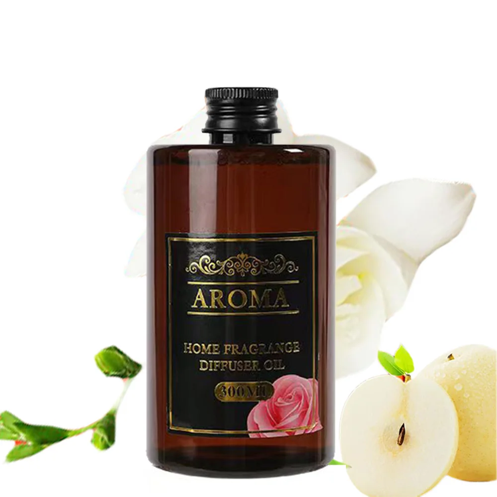 Luksusowy zestaw dyfuzora 300 ml - zapach gruszy i frezyjki - 300 ml relaksujący zapach płomienia i północy do sypialni i łazienki