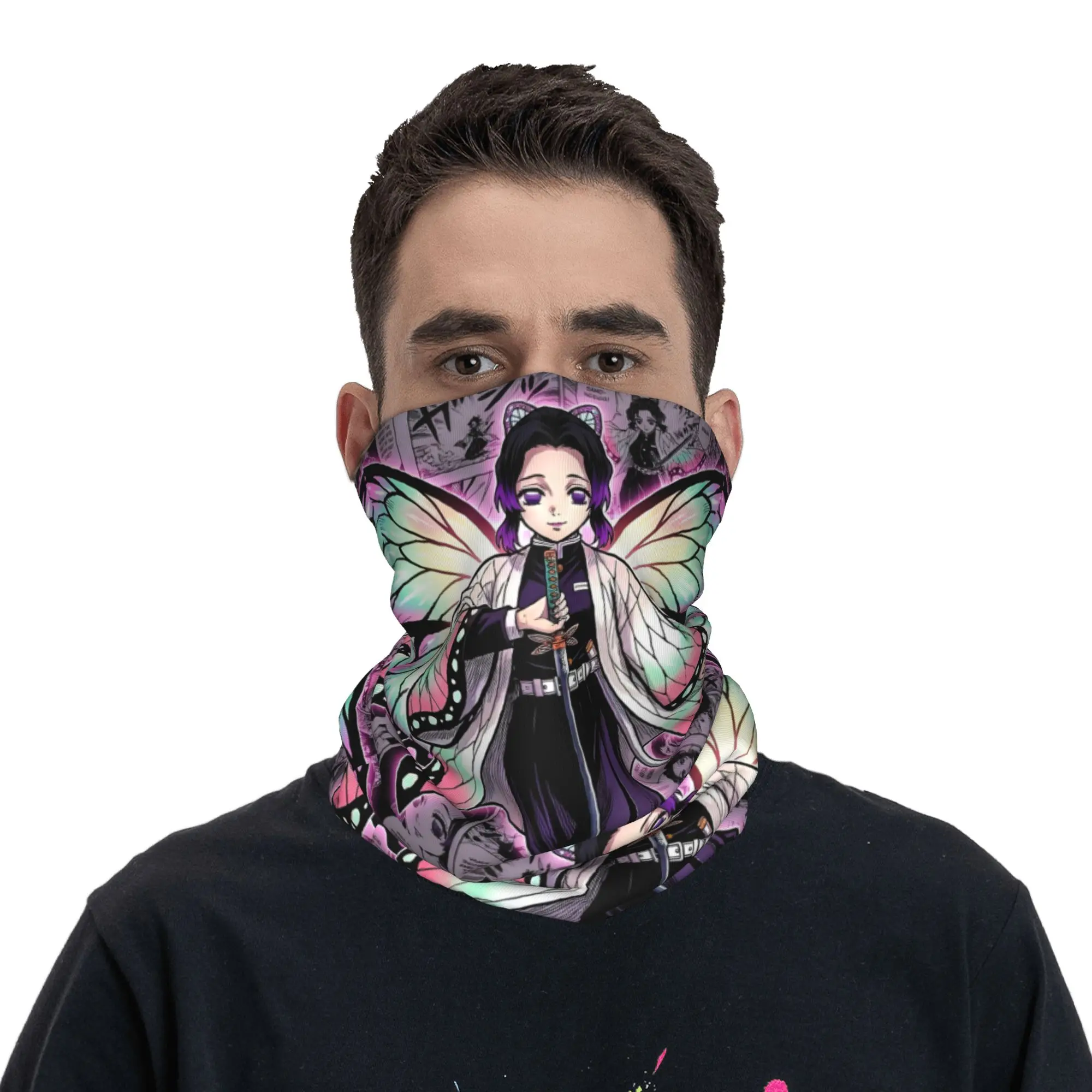 Custom D-Demons Slayers Bandana Neck Gaiter Windproof Face Scarf Cover Men Women Kimetsus No Yaibas Headwear Tube Balaclava